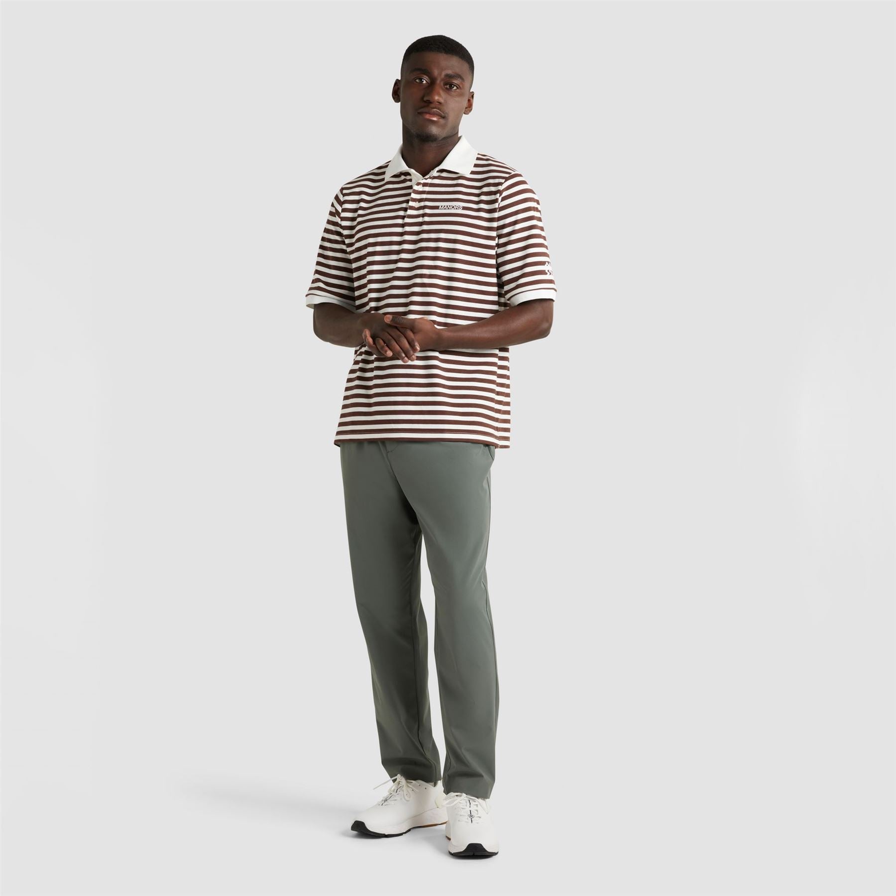 G.O.A.T. Pique Polo Brown Striped - SS23