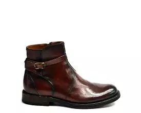 Harvard Chestnut Buckle+Zip Mid Boots