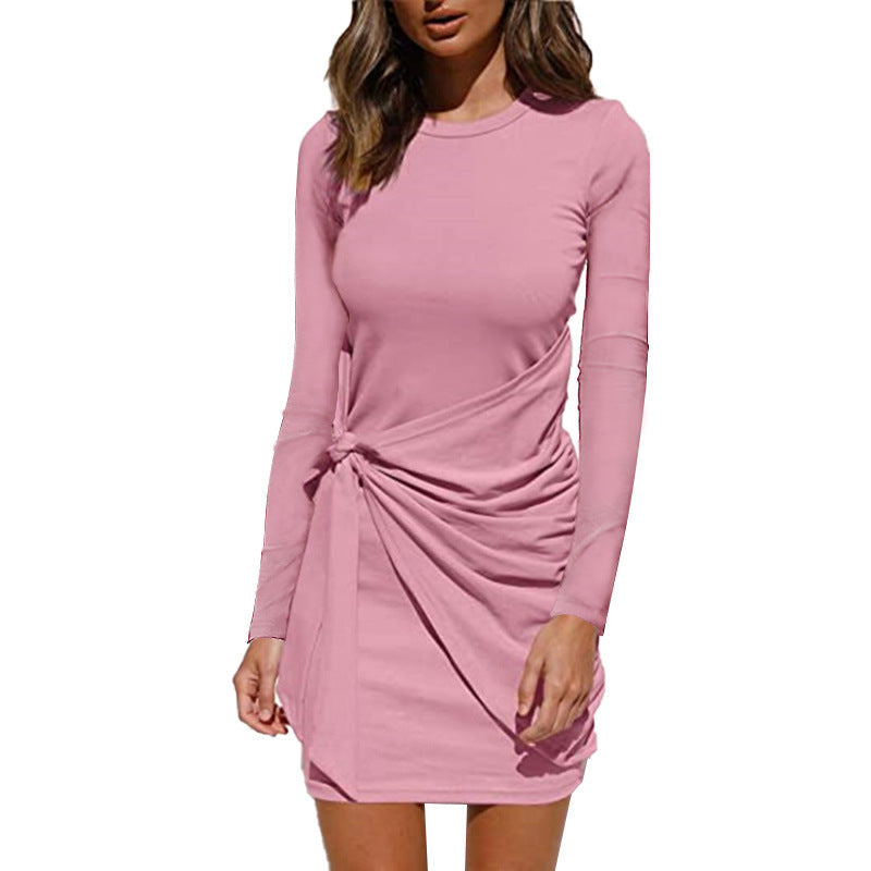 Haute Edition Long Sleeve Tie Waist Bodycon Cocktail Dress