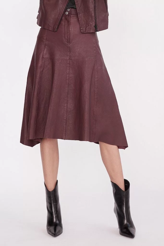 Hudson High-Rise Skirt Shiraz Leather