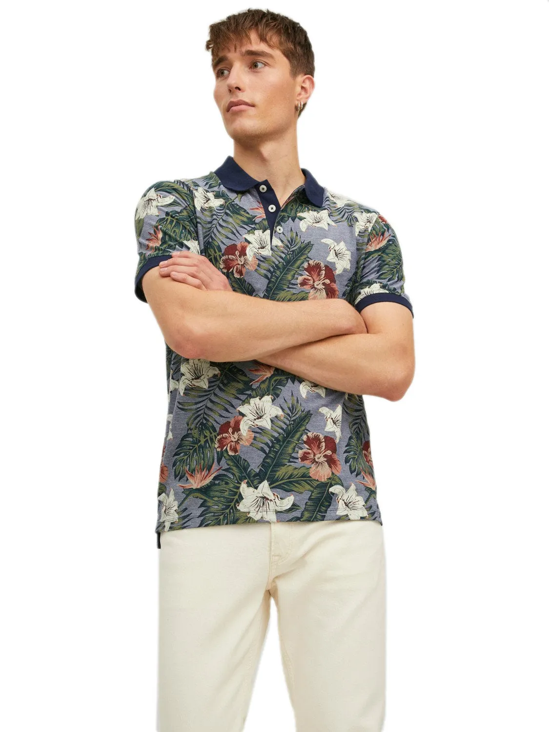 Jack & Jones Men's TROPICANA Hawaiian Polo Shirt