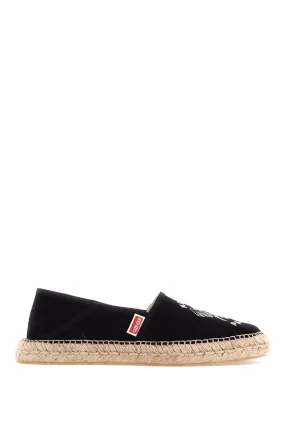 Kenzo Canvas Espadrilles With Logo Embroidery   Black