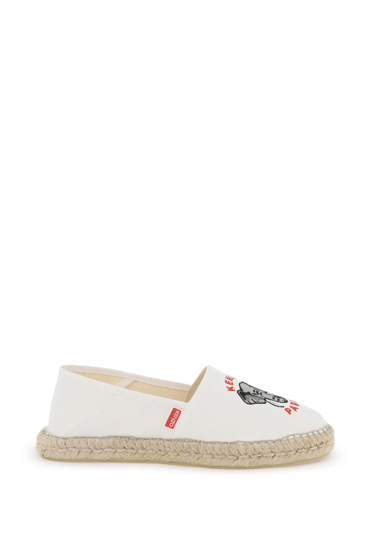 Kenzo Canvas Espadrilles With Logo Embroidery   White