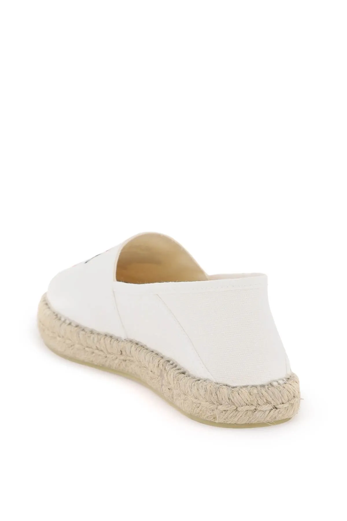 Kenzo Canvas Espadrilles With Logo Embroidery   White