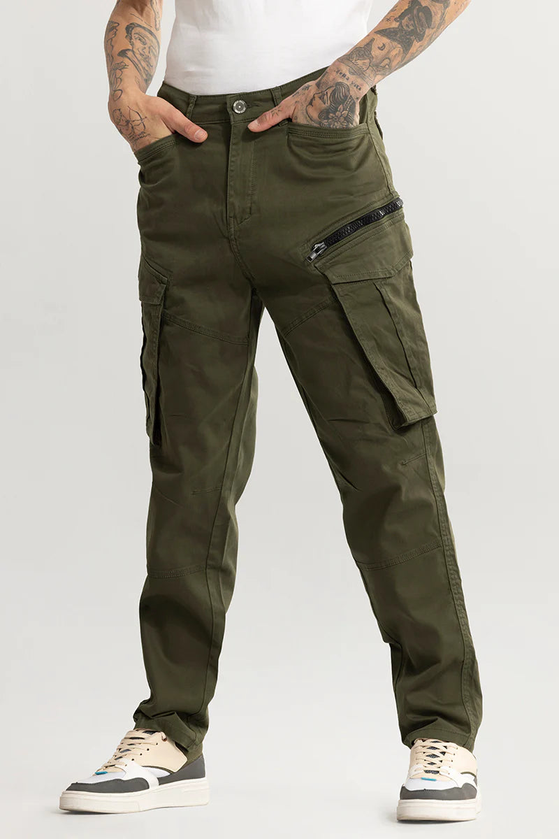 kyubic olive cargo pant