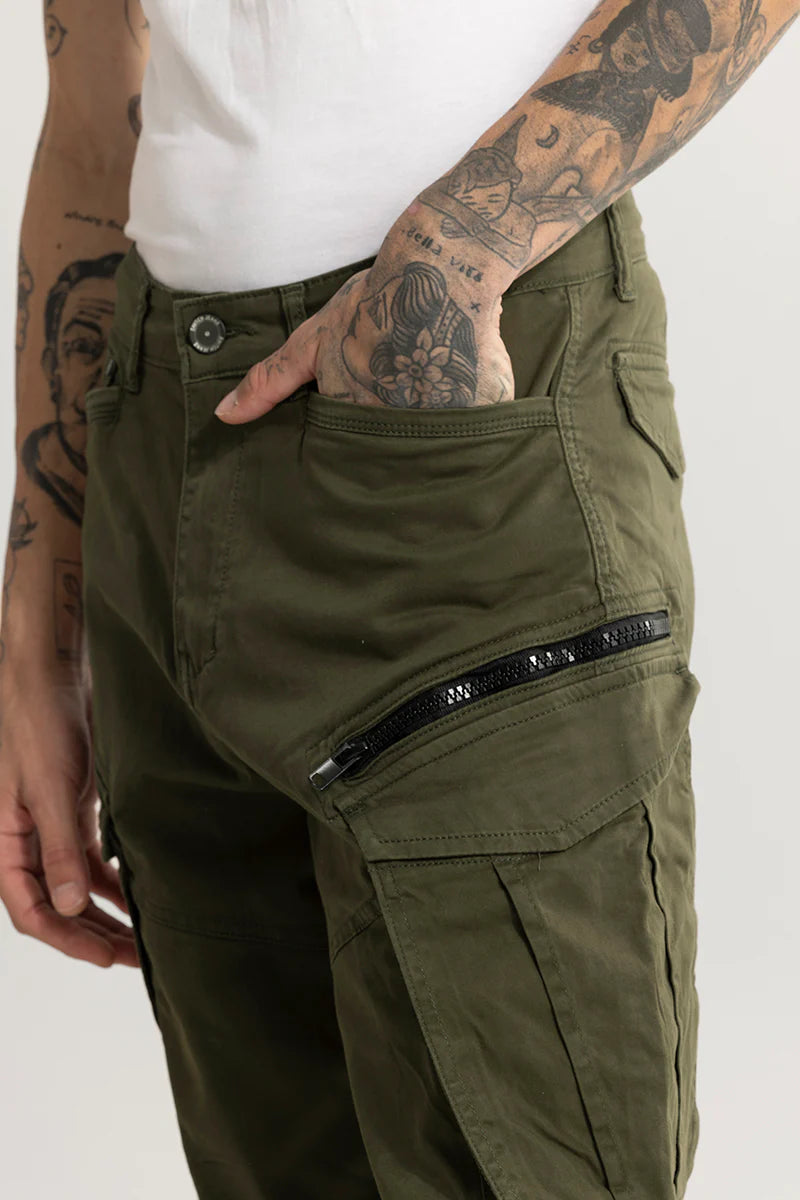 kyubic olive cargo pant