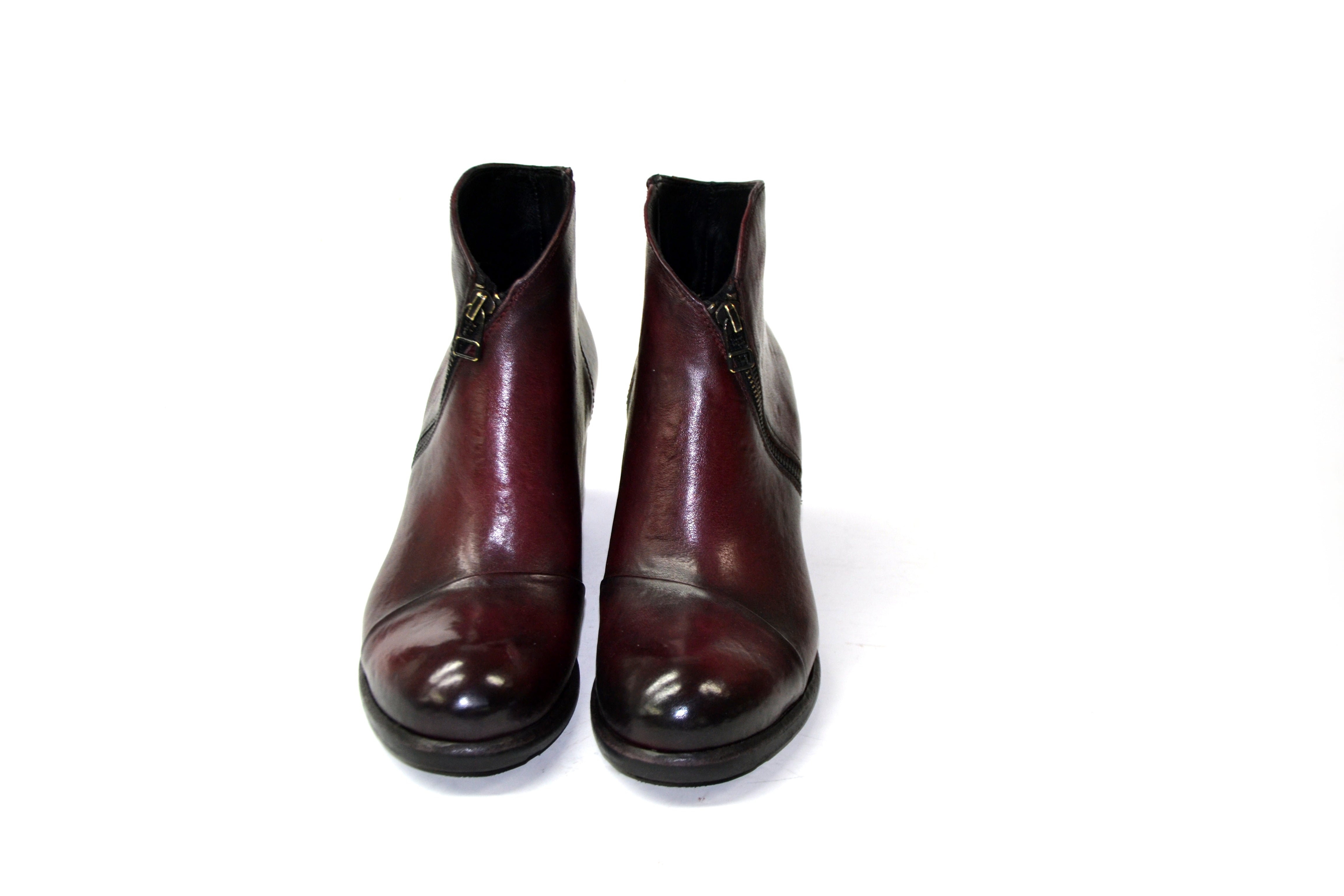 LAST PAIR 37- ZIPPED BORDEAUX BOOTS