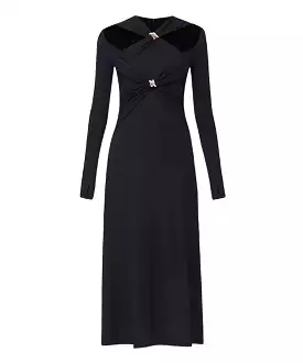 Long Sleeve Hollow Out Long Dress