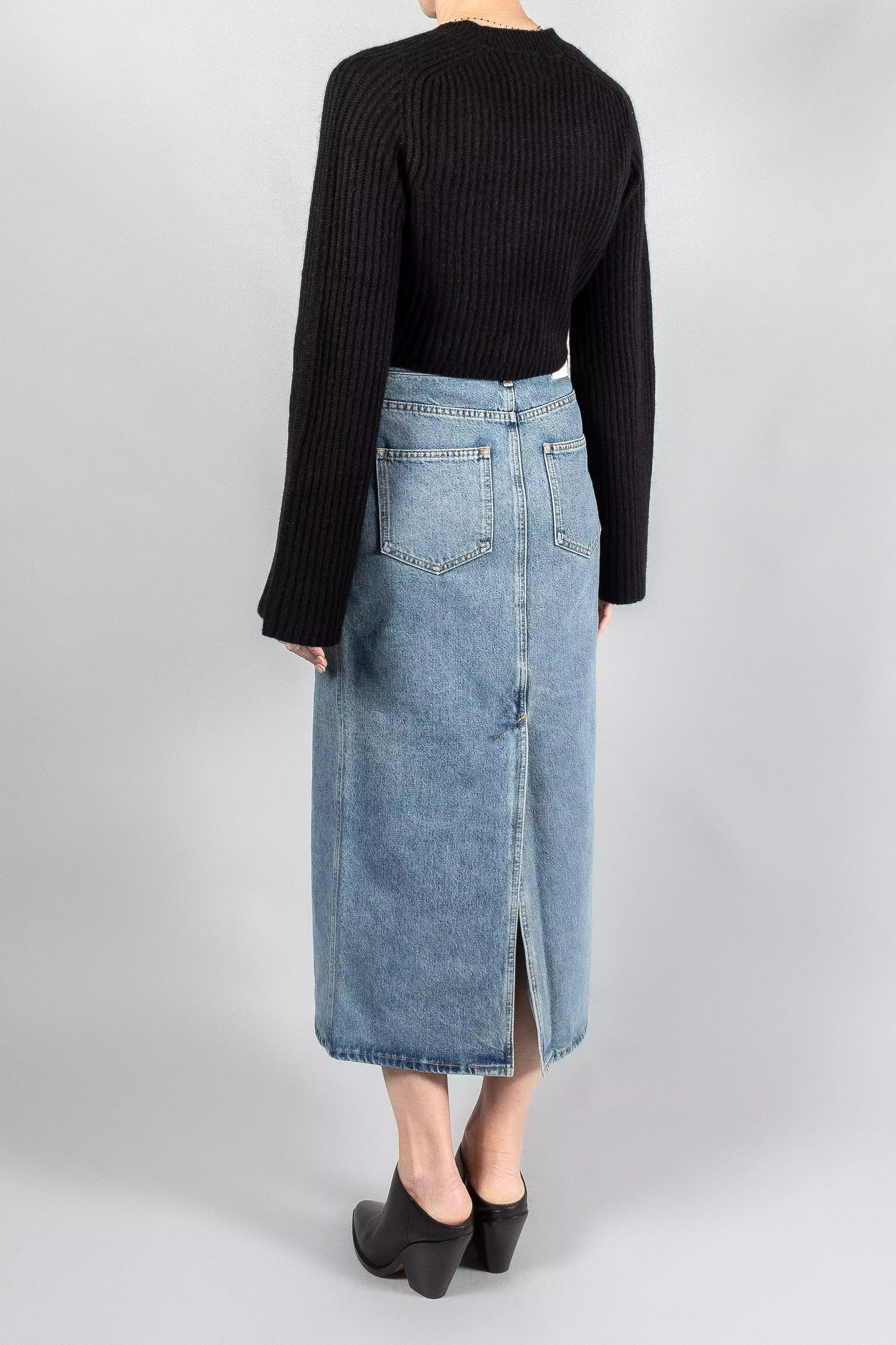 Loulou Studio Rona Denim Long Skirt