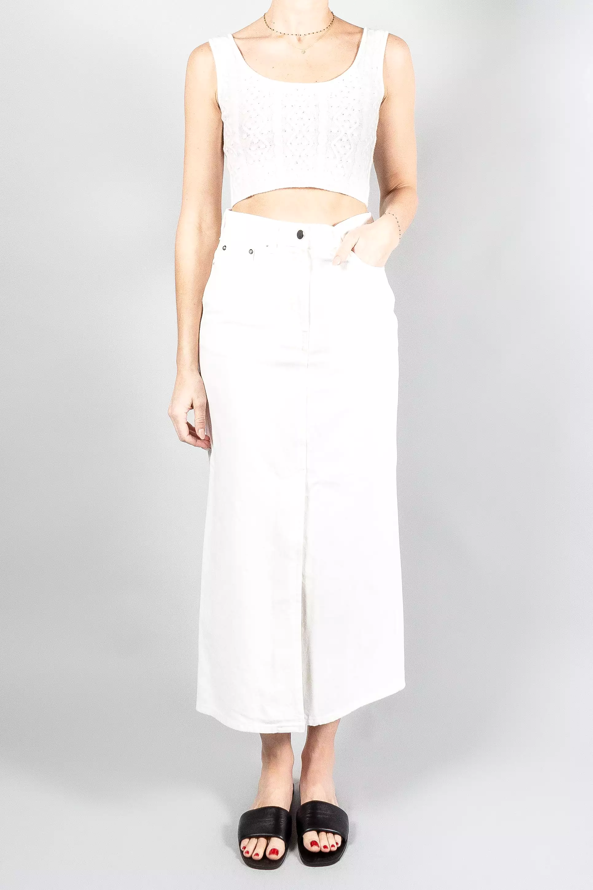 Loulou Studio Rona Denim Long Skirt