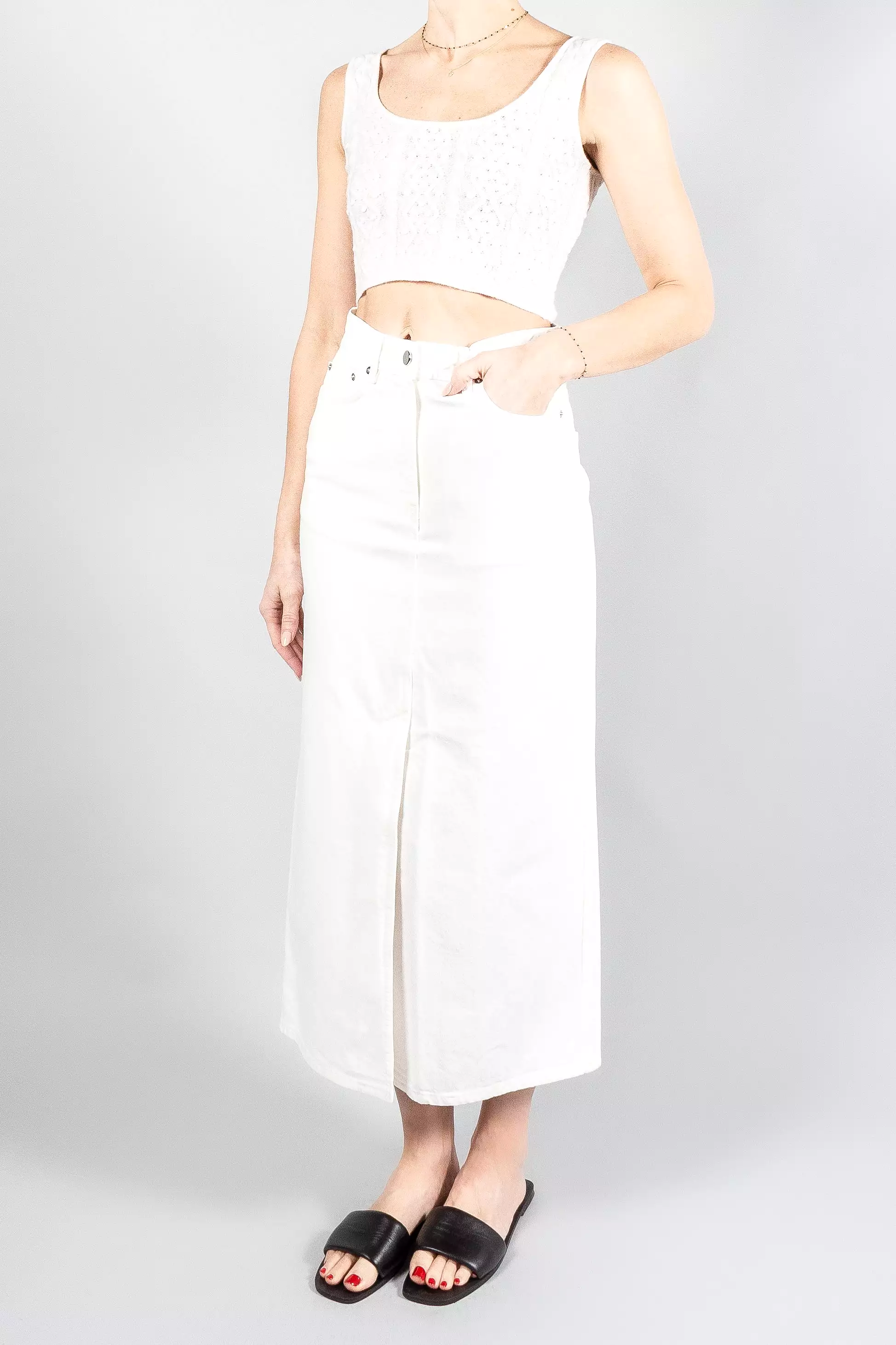 Loulou Studio Rona Denim Long Skirt