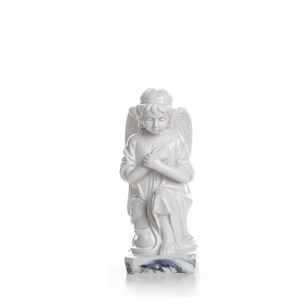 Marble Powder Praying Angel - 24cm (white)