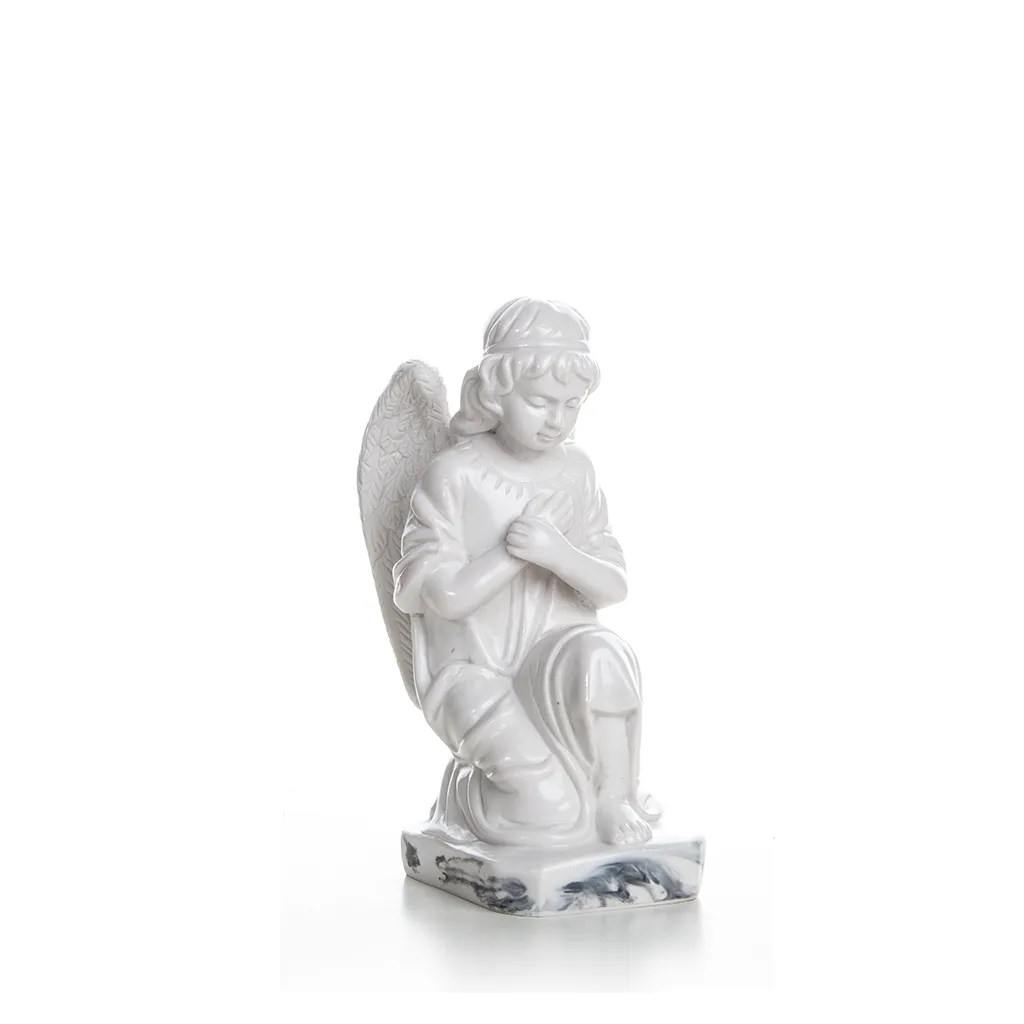 Marble Powder Praying Angel - 24cm (white)