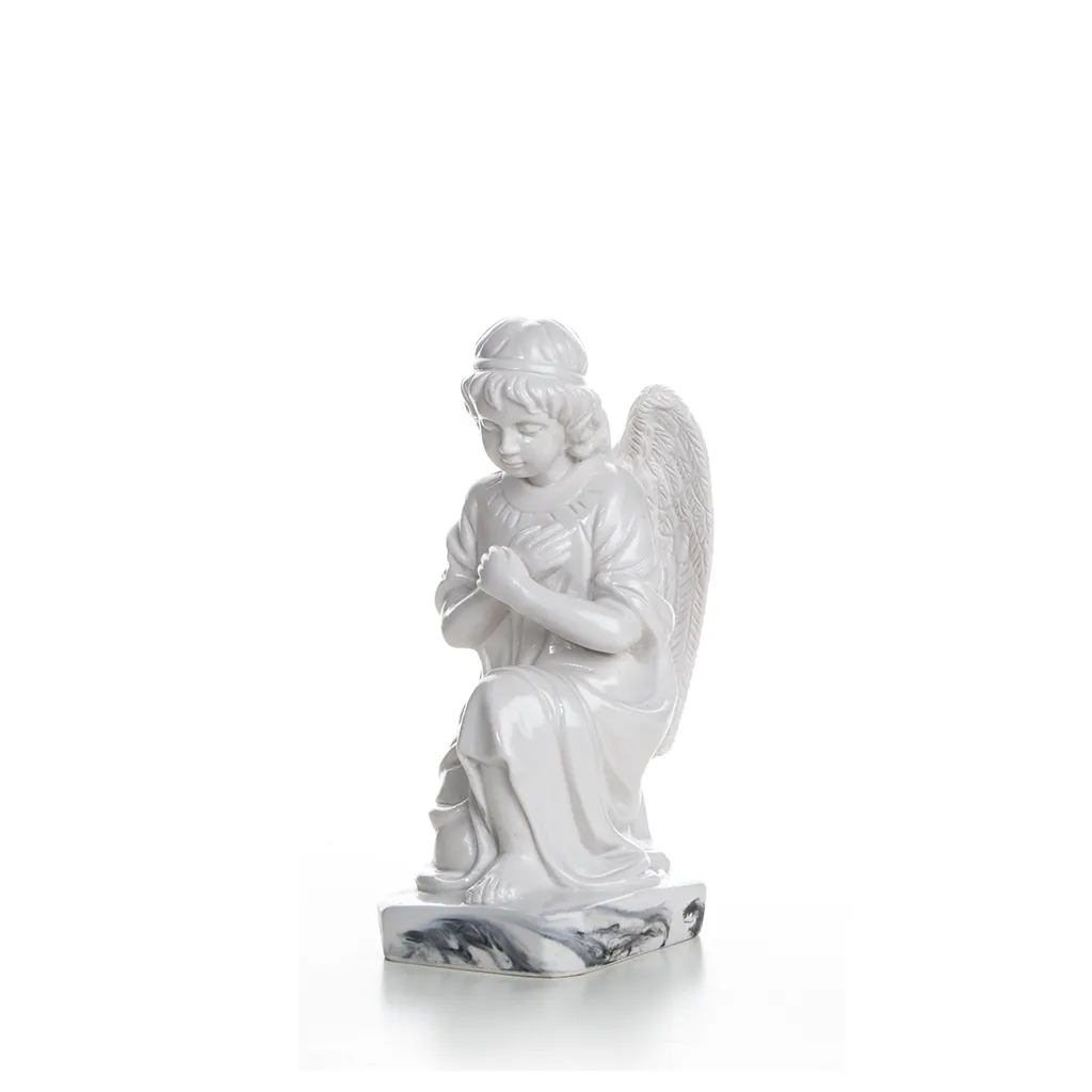 Marble Powder Praying Angel - 24cm (white)