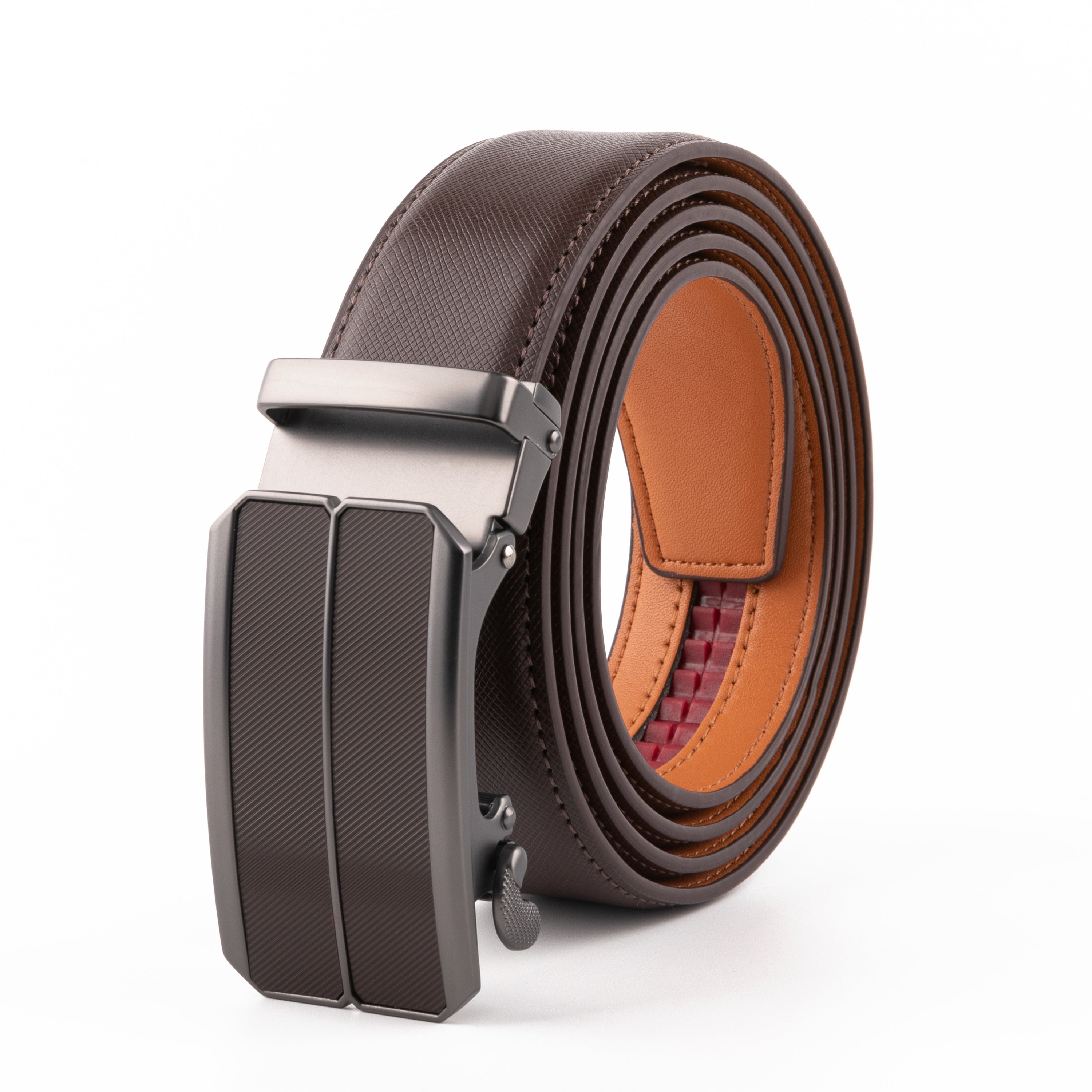 Men's Ratchet Dress Belt with Click Sliding Buckle