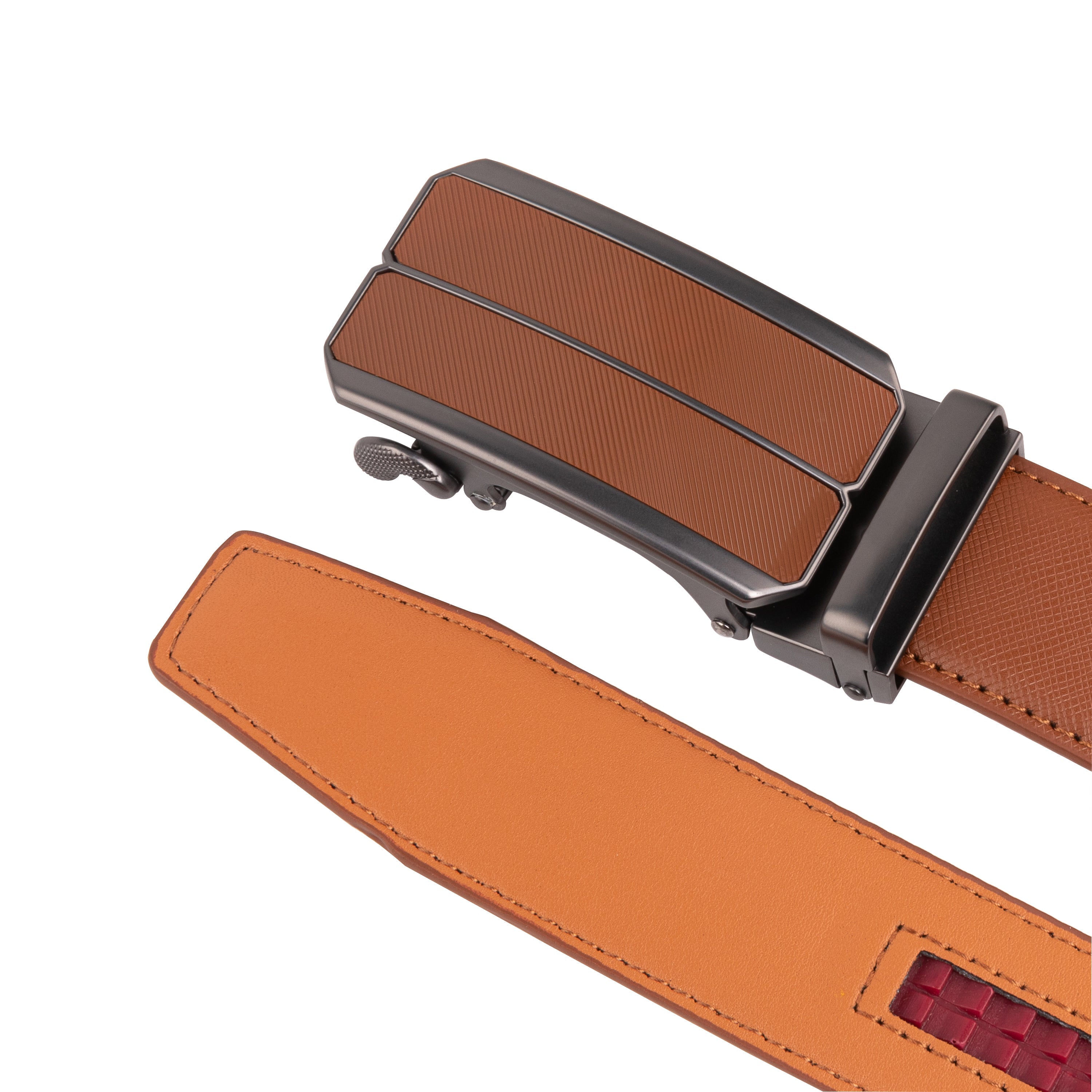 Men's Ratchet Dress Belt with Click Sliding Buckle