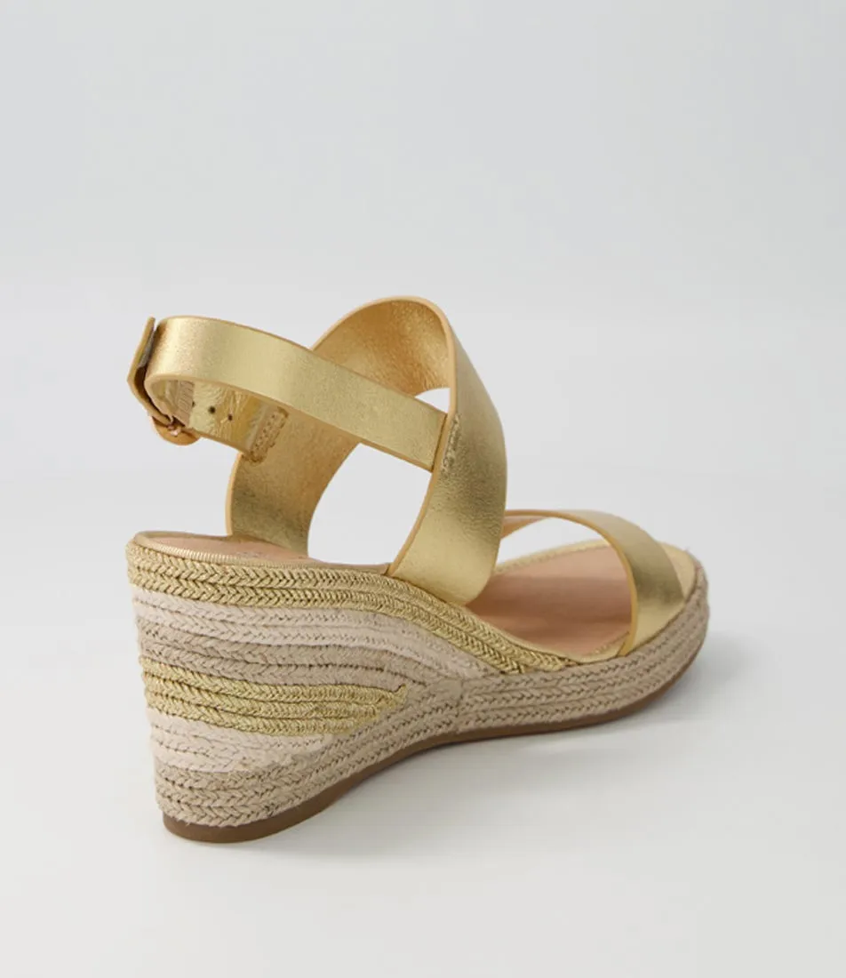 MIDAS Pamma Old Gold Gold Multi Leather Espadrilles