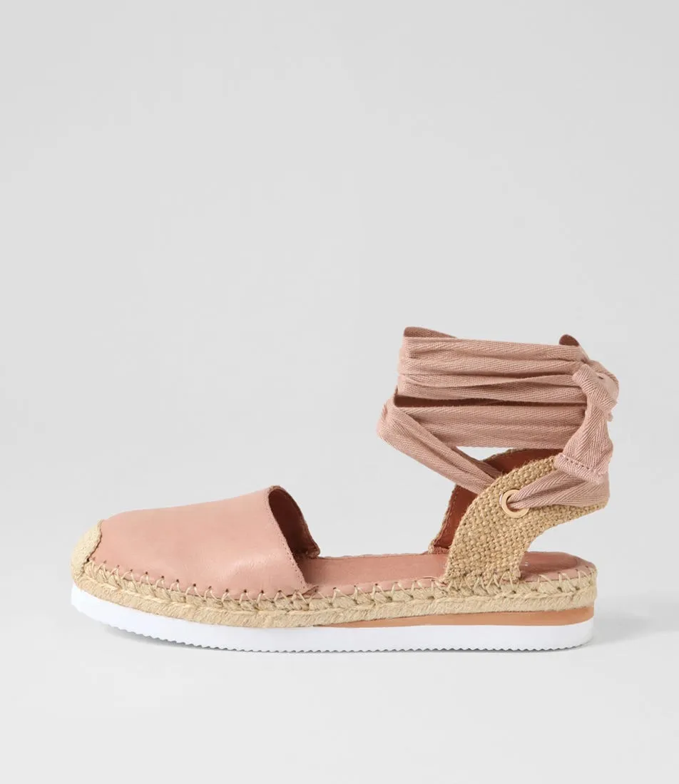 MIDAS Willa Cafe Leather Espadrilles