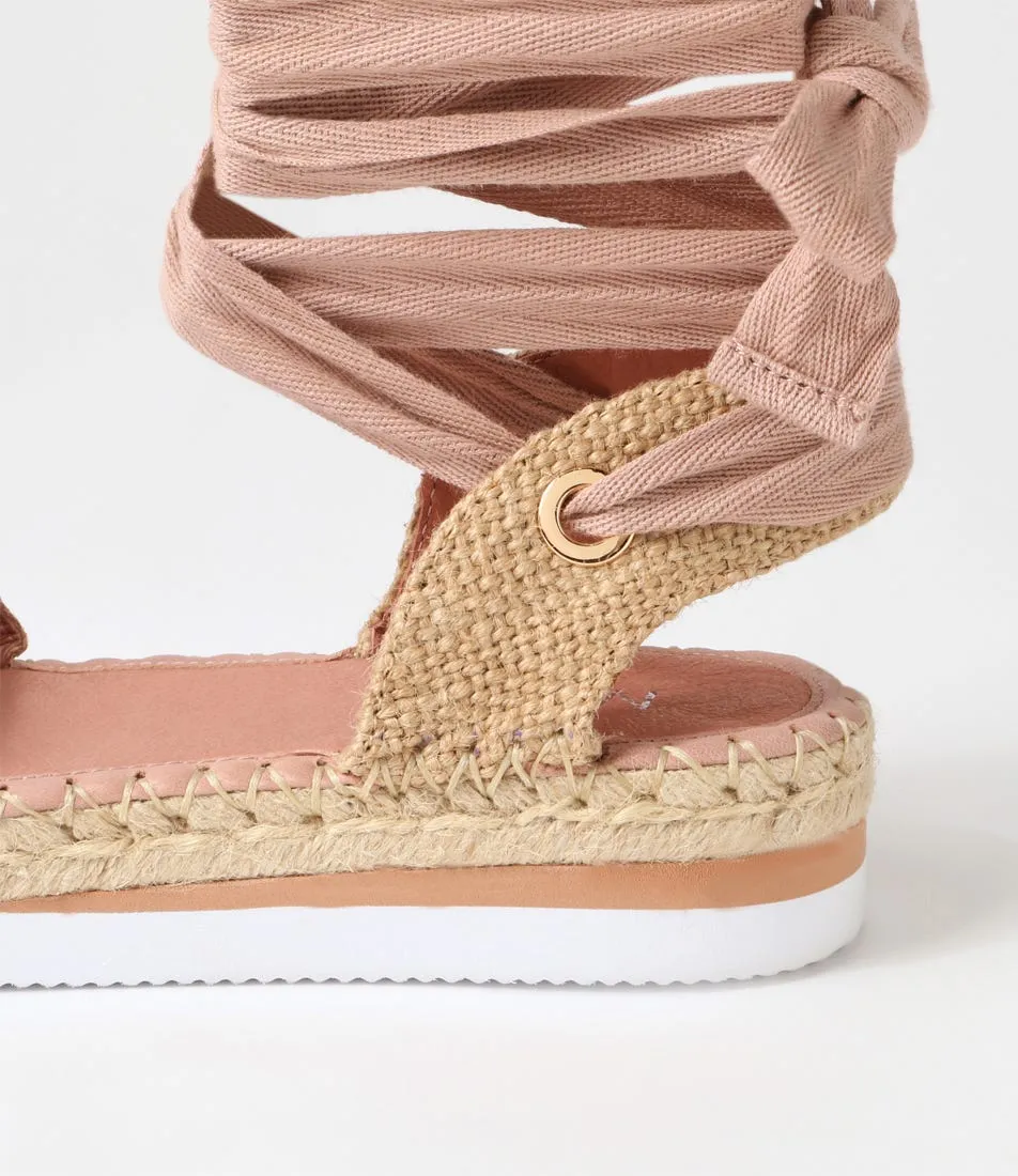 MIDAS Willa Cafe Leather Espadrilles