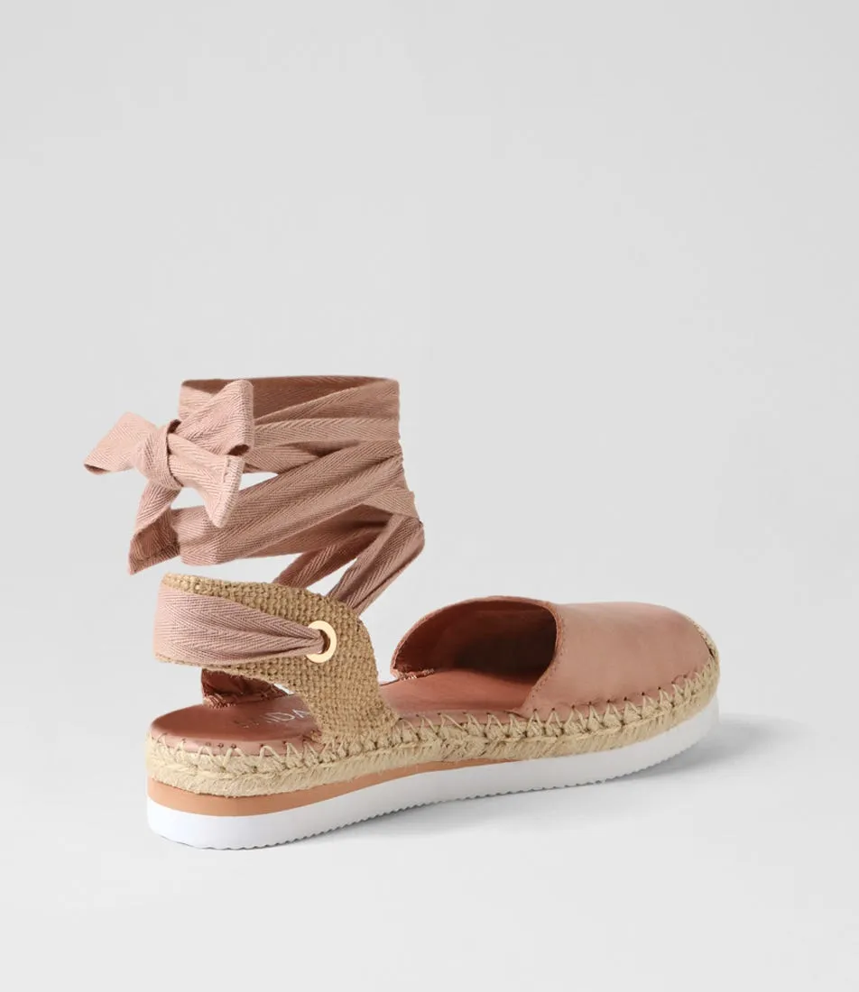 MIDAS Willa Cafe Leather Espadrilles