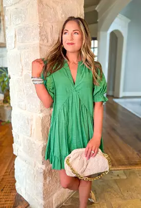 Mind On Malibu Dress in Kelly Green