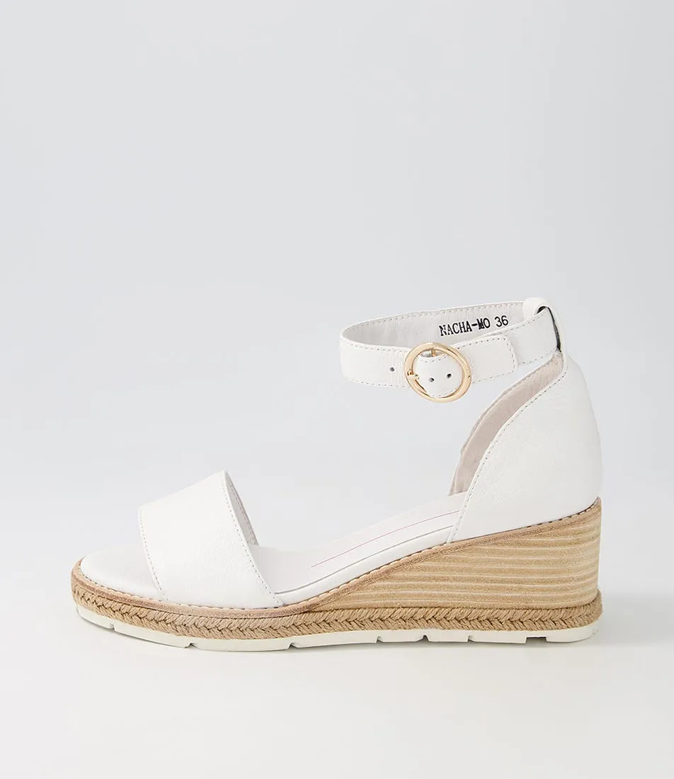 MOLLINI Nacha White Leather Espadrilles