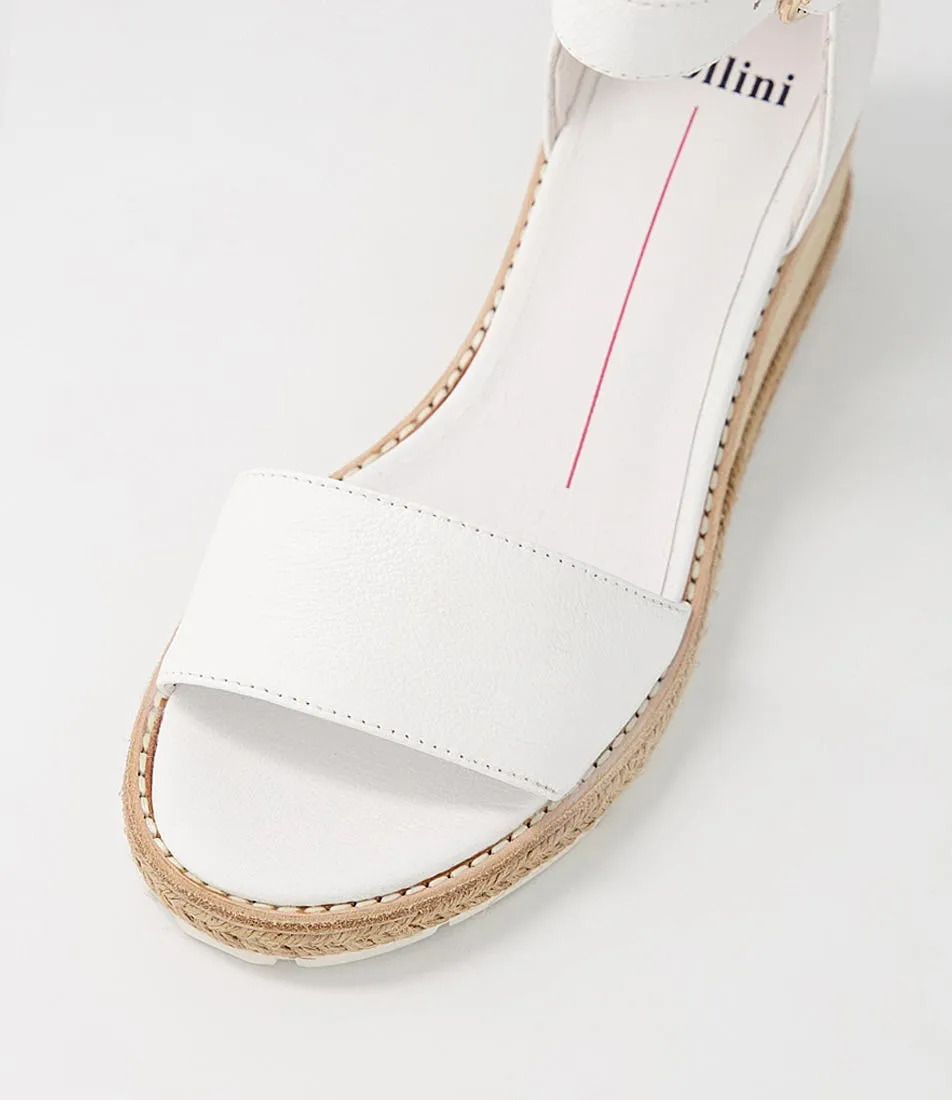 MOLLINI Nacha White Leather Espadrilles