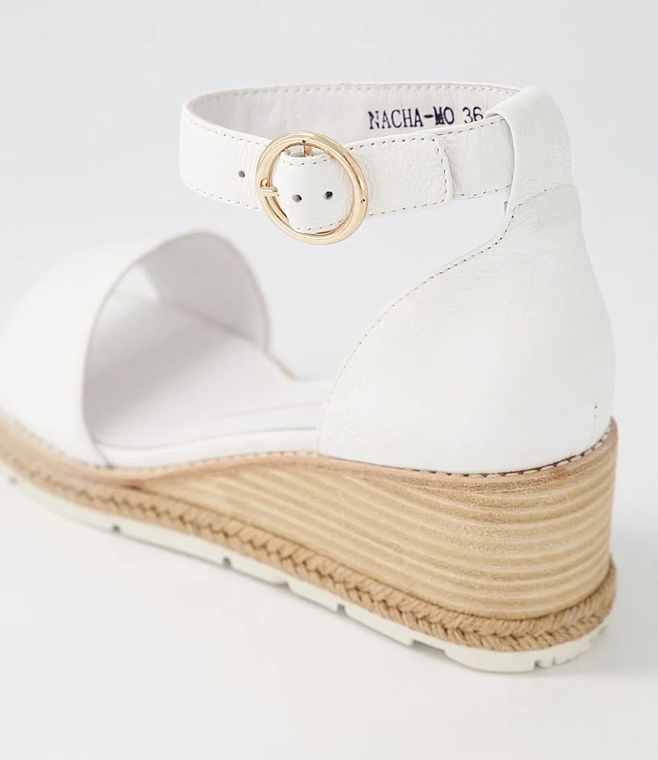 MOLLINI Nacha White Leather Espadrilles