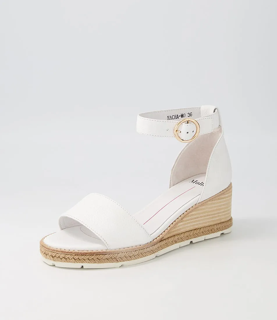 MOLLINI Nacha White Leather Espadrilles