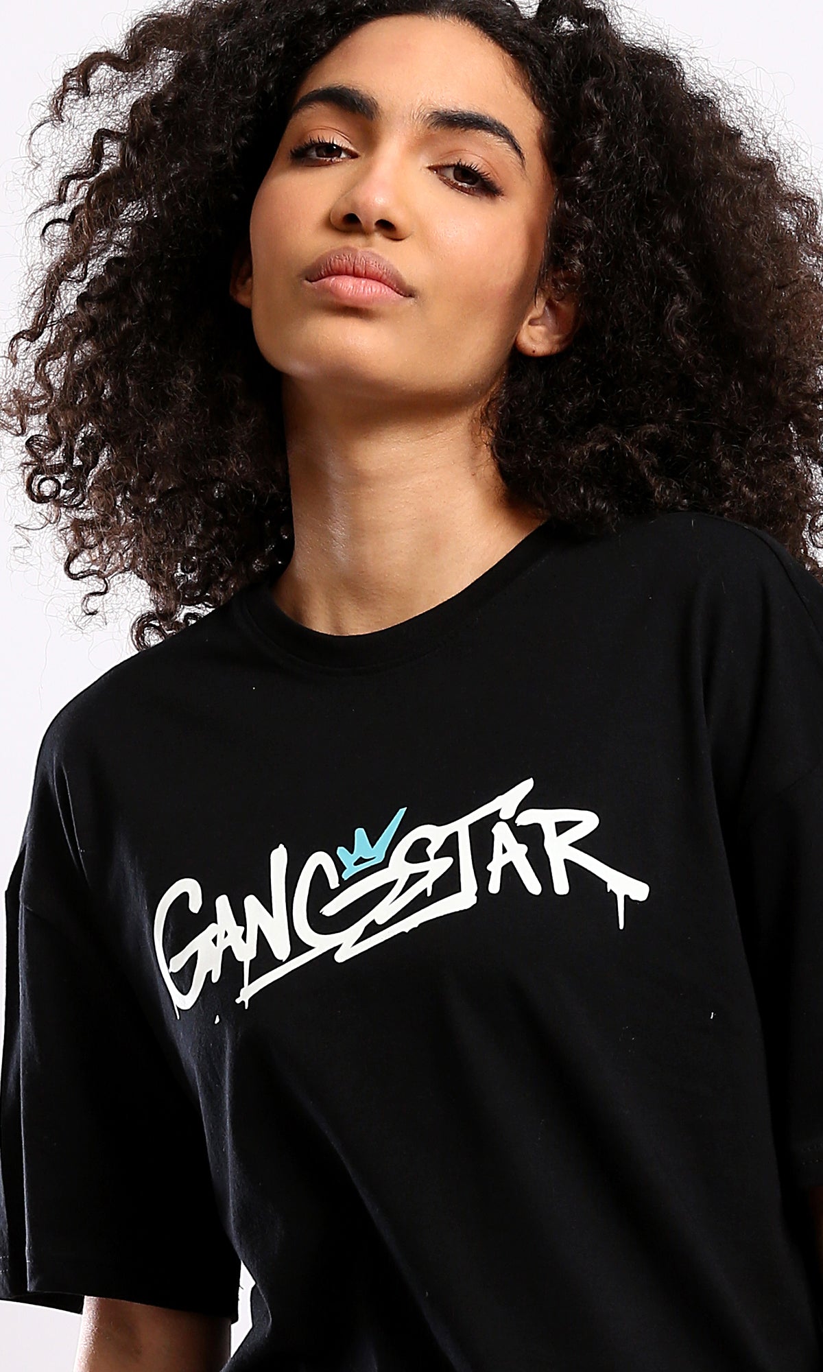 O178388 Slip On Relaxed Fit Printed Gangstar Black Tee