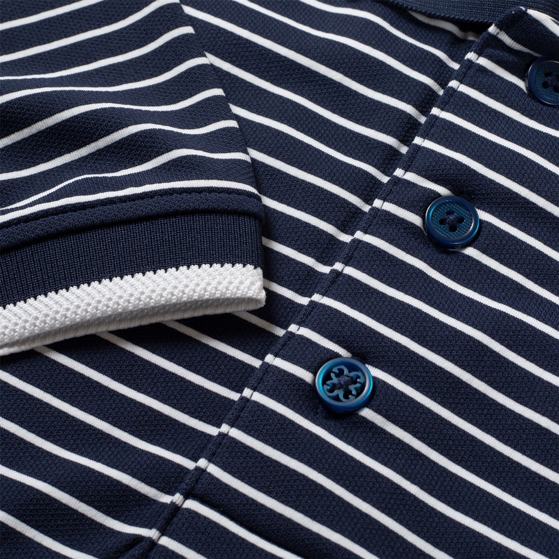 Perforated Wide Stripe Polo Twilight - SS23