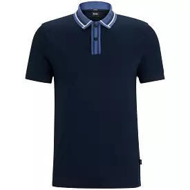 Phillipson 36 Slim Fit Cotton Polo Dark Blue - SU24