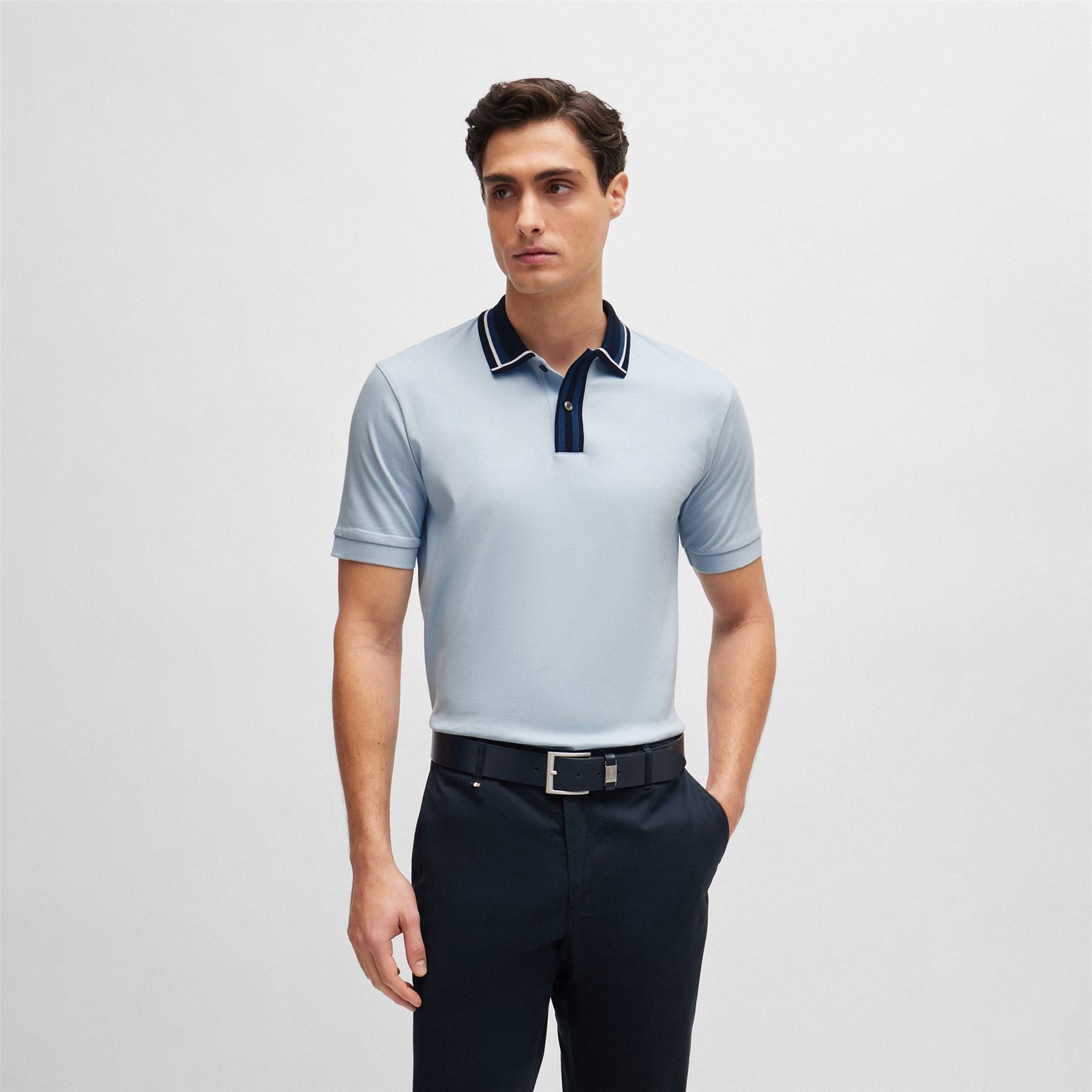 Phillipson 36 Slim Fit Cotton Polo Light Blue - SU24