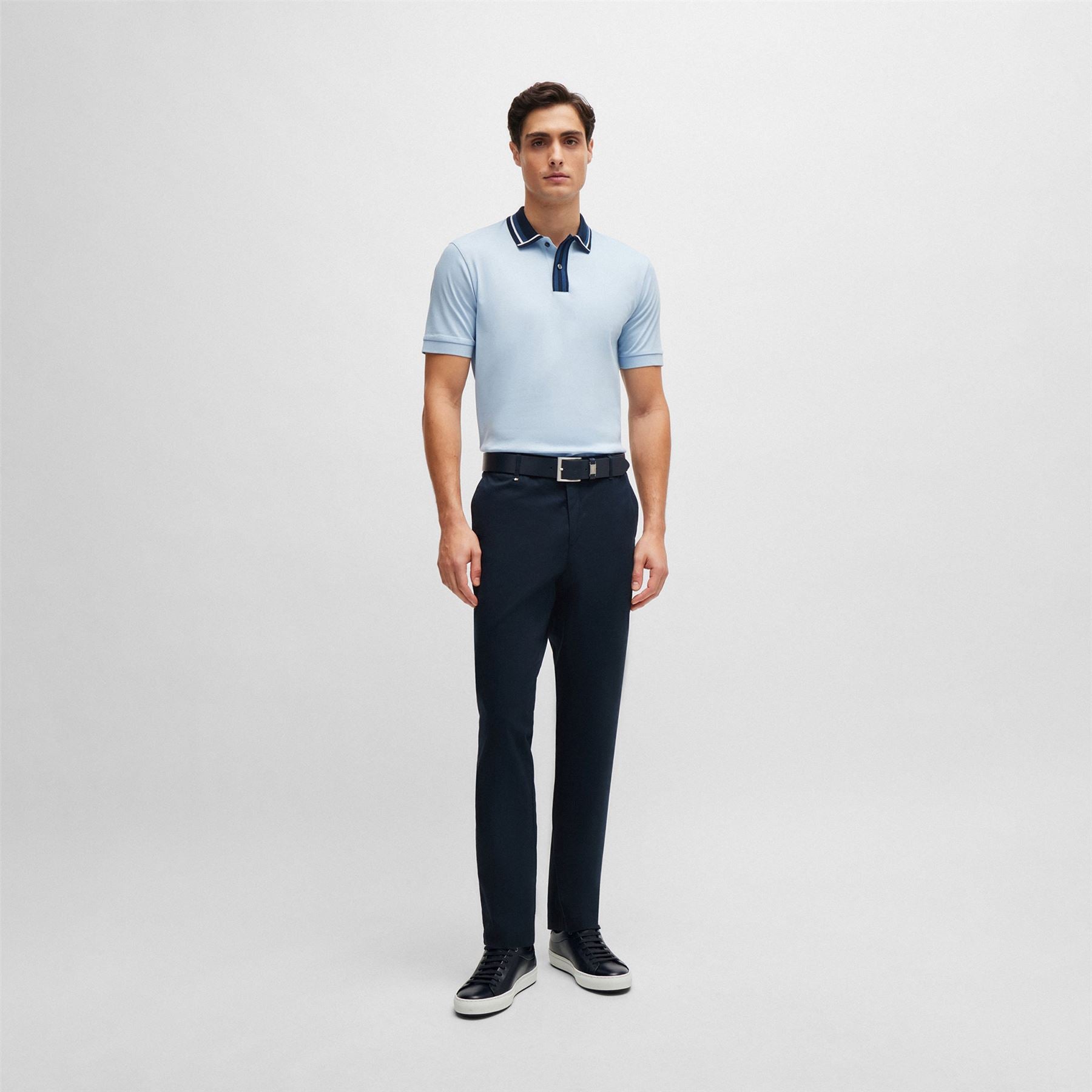 Phillipson 36 Slim Fit Cotton Polo Light Blue - SU24