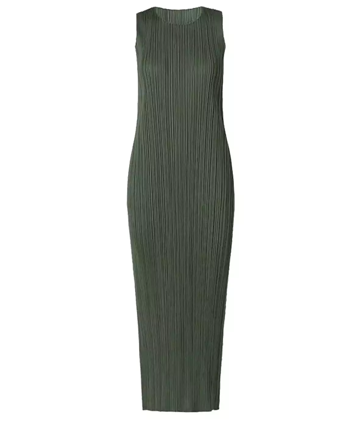 Pleated Sleeveless Long Dress