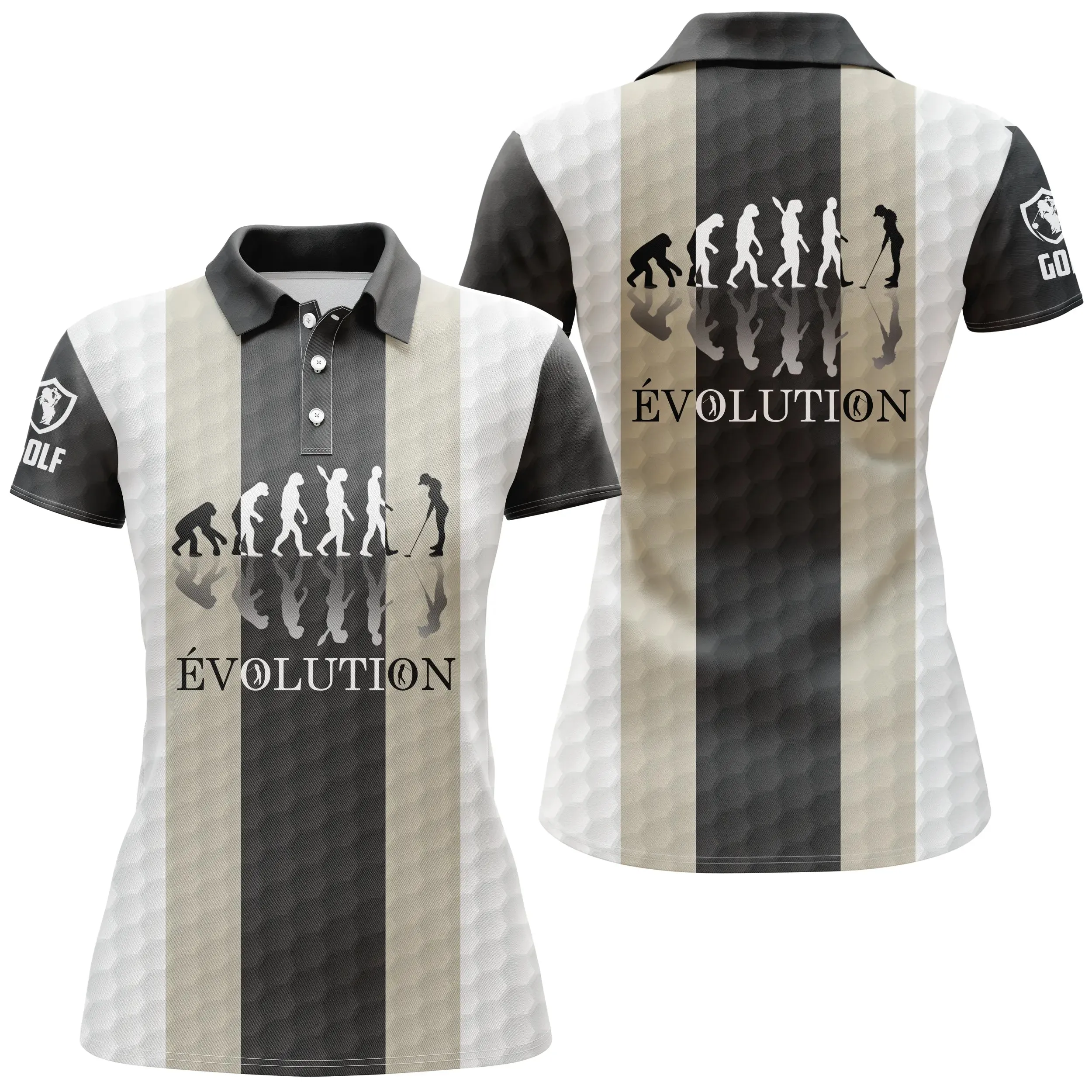 Polo de Golf, Cadeau Humour Fan de Golf, Motif Balle de Golf, volution d'un Golfeur - CT06072233