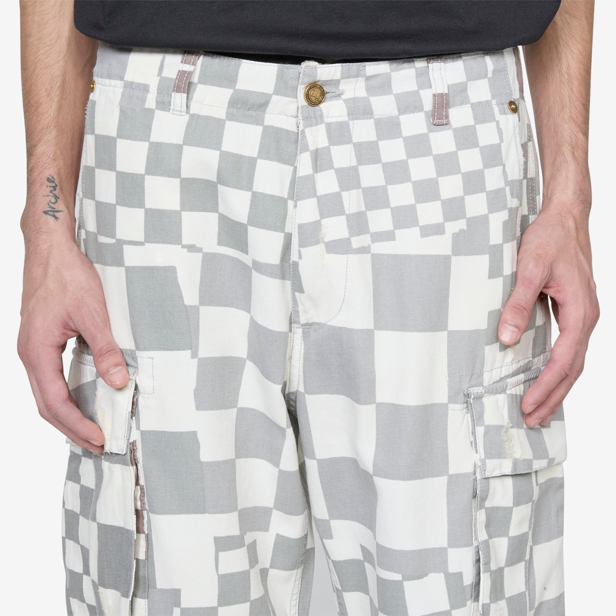 Printed Cargo Pant Checker