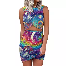 Rainbow Rider Rave Cut-Out Dress