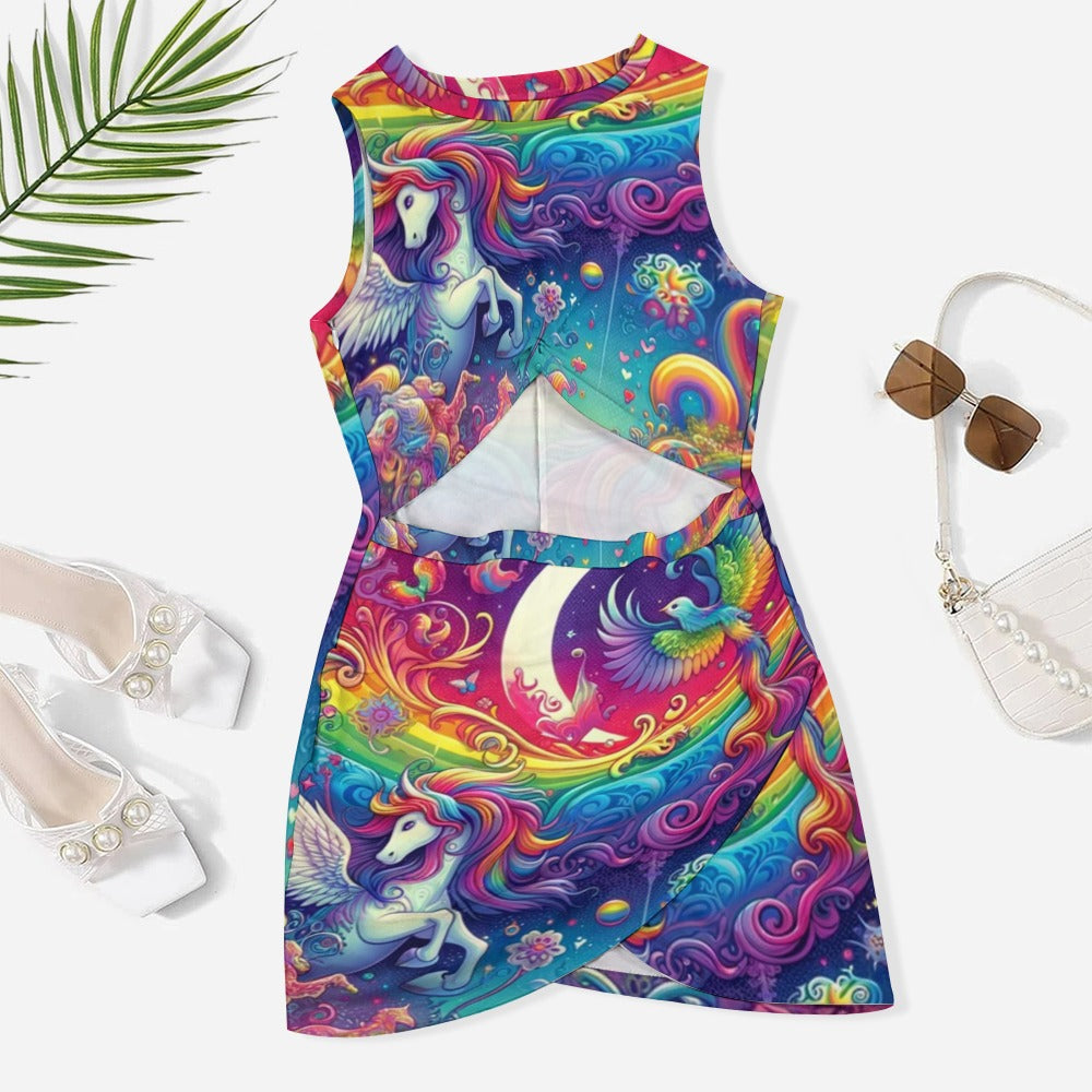 Rainbow Rider Rave Cut-Out Dress