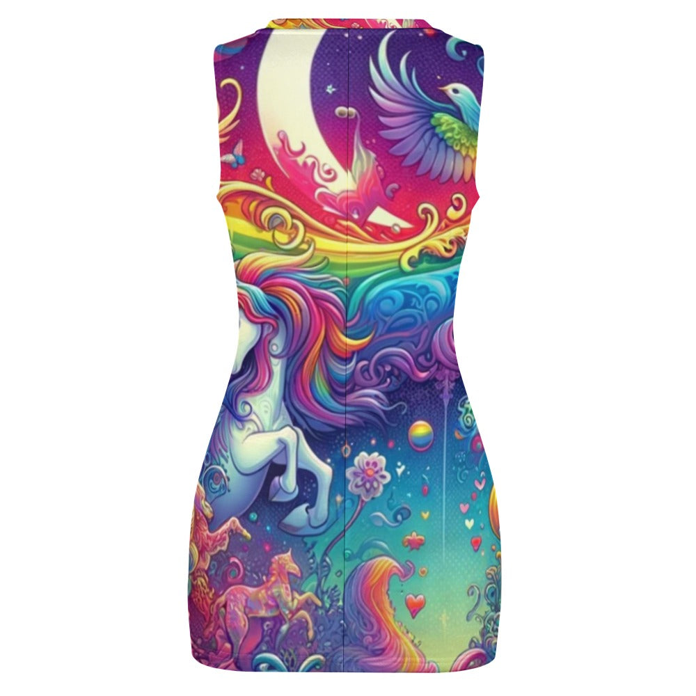 Rainbow Rider Rave Cut-Out Dress