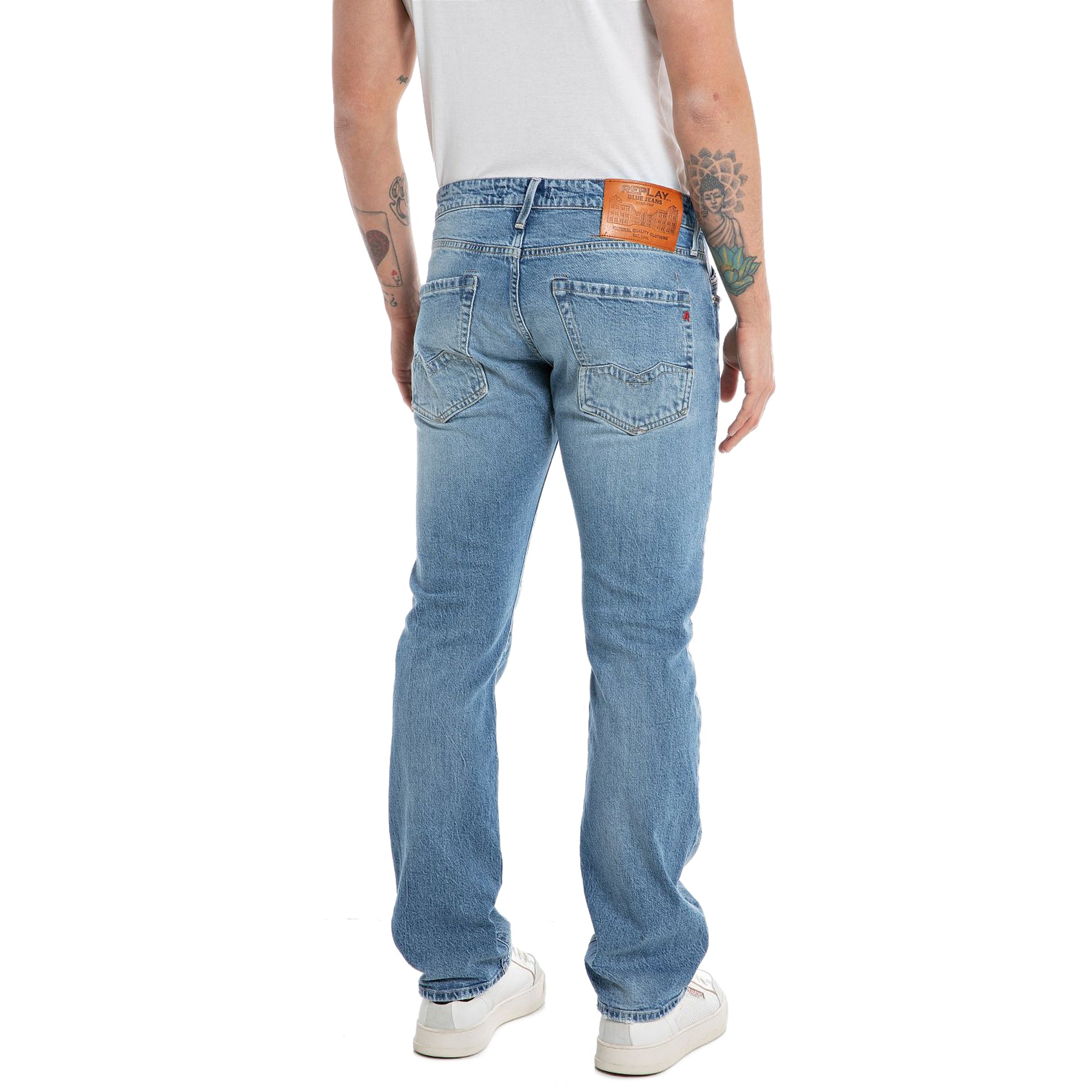 Replay Waitom Regular Fit Jeans - Stonewash Light Blue