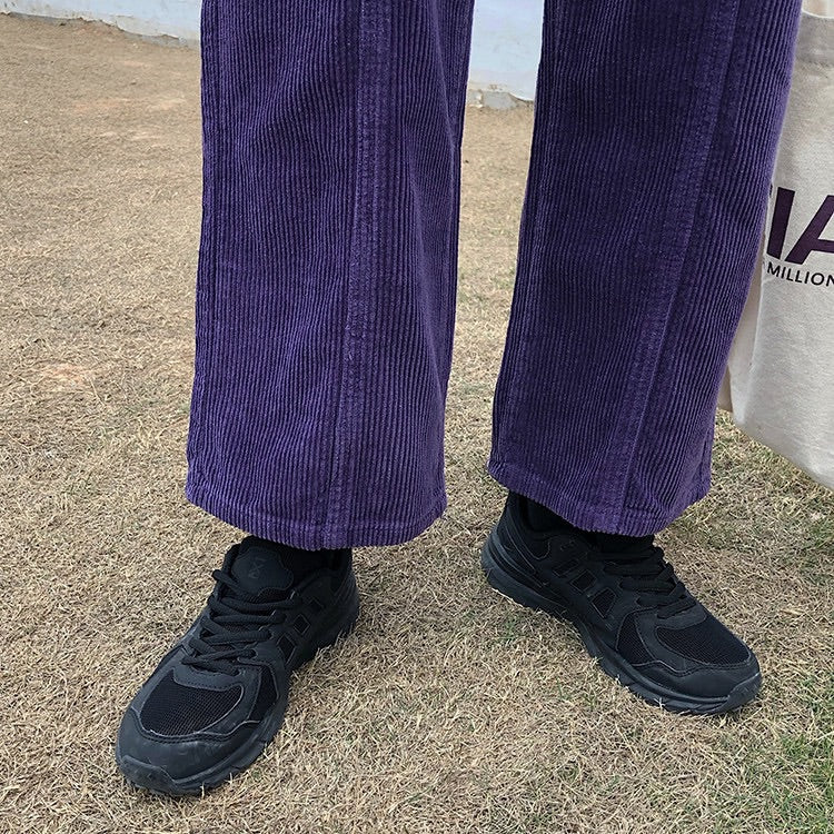 RETRO CORDUROY PURPLE CASUAL PANTS