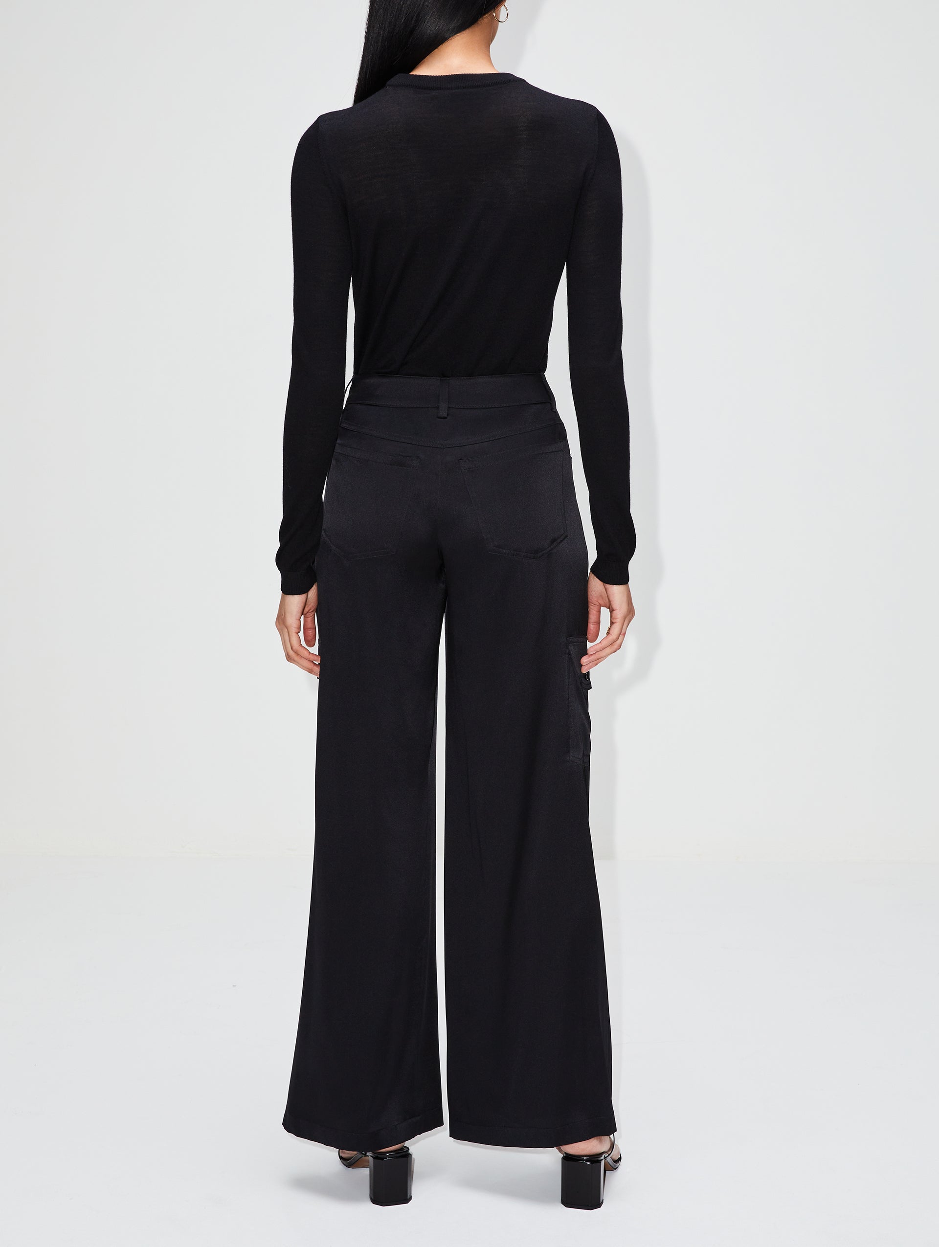 Ronan Wide Leg Silk Cargo Pant