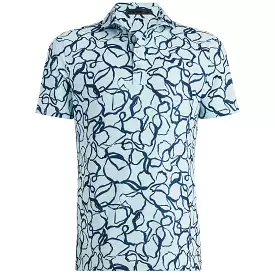 Scribble Floral Tech Pique Polo Daybreak Blue - SS24