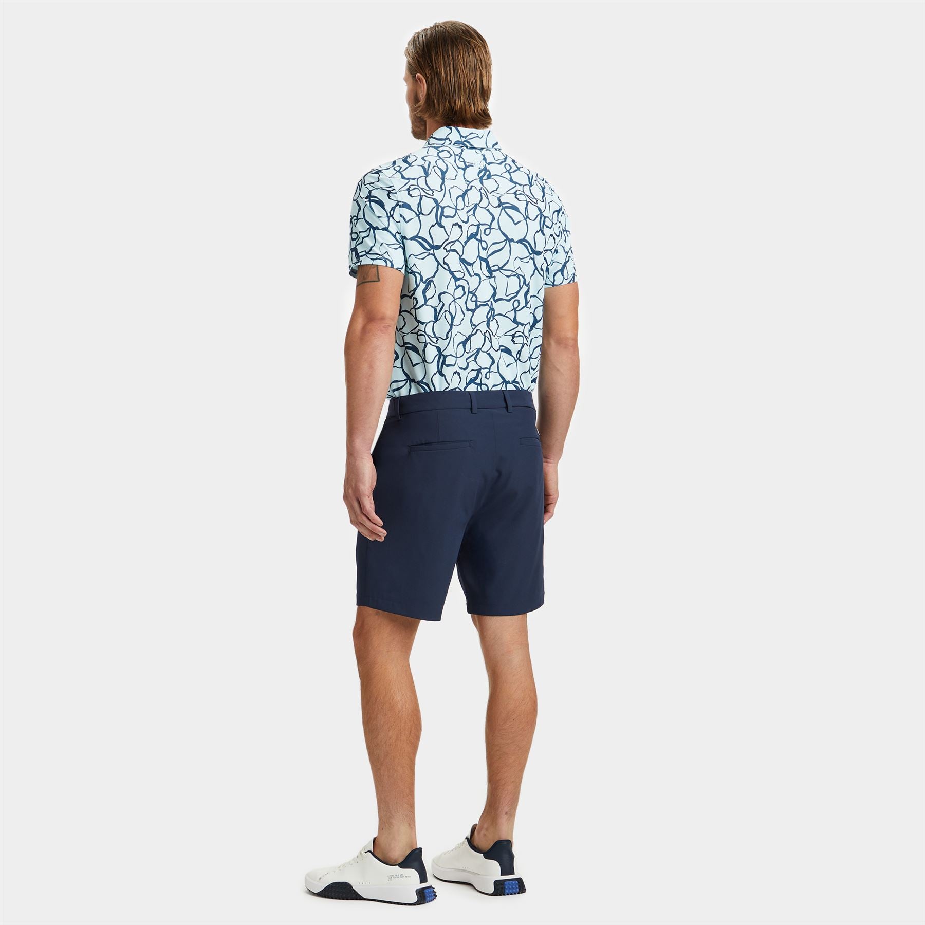 Scribble Floral Tech Pique Polo Daybreak Blue - SS24