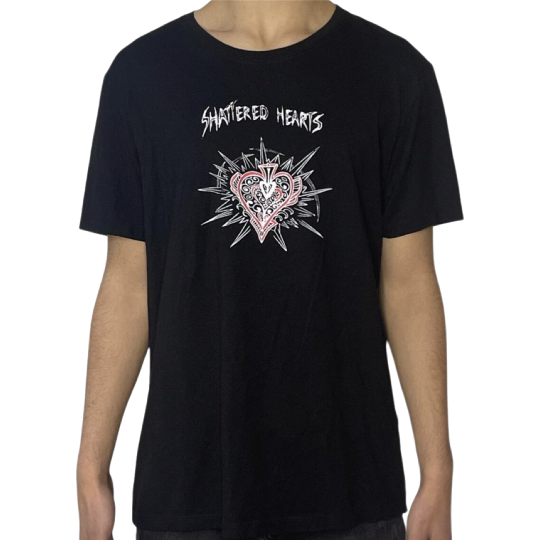 Shattered Hearts Ace Black Tee