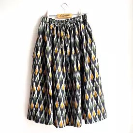 Shorties Long Skirt - Black/Green Ikat