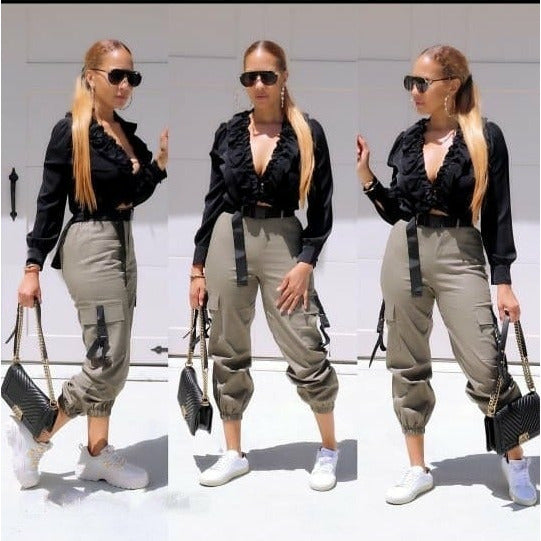 Side Pocket High waist Cargo Pant