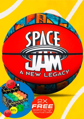 Spalding Space Jam A New Legacy Indoor/Outdoor Basketball Size 7 + 2x FREE Spalding High Bounce Balls  5017/SJ/LEGACY/BO