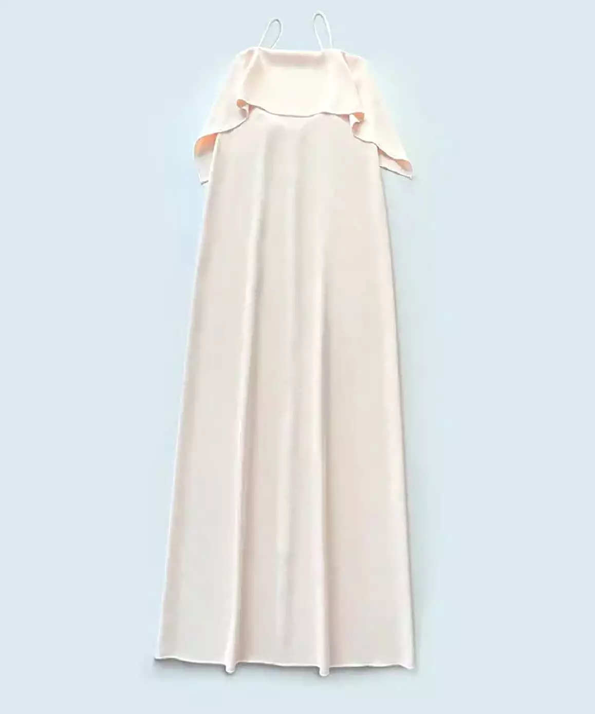 Square Flared Silky Long Dress